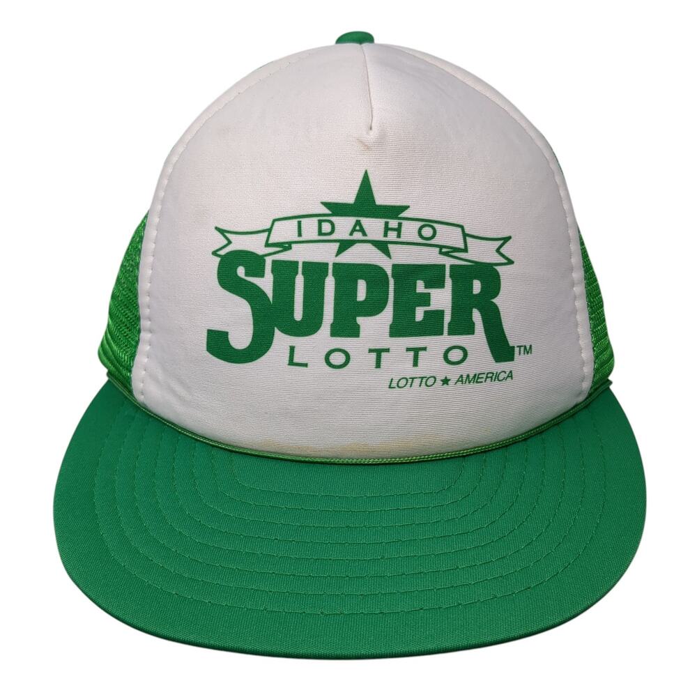 Idaho Super Lotto America Trucker Hat Green OS Rope Designer Award Headwear